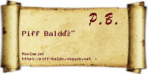 Piff Baldó névjegykártya